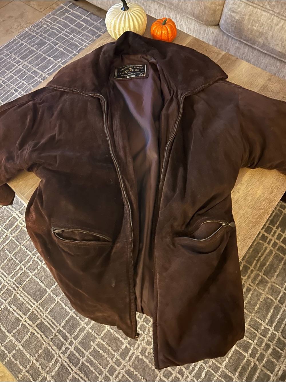 Express woman’s Brown micro Suede Jacket - Classic Comfort